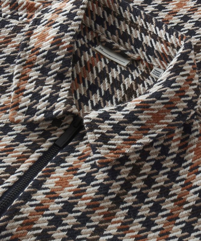 Knowledge Cotton Houndstooth Zip Overshirt