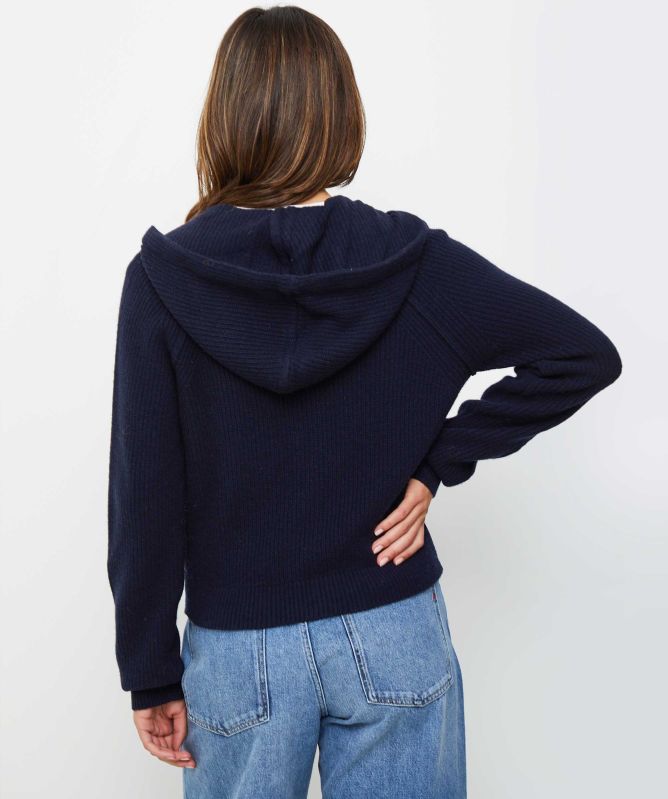 Replay Cropped Hooded Sweater With Zip
