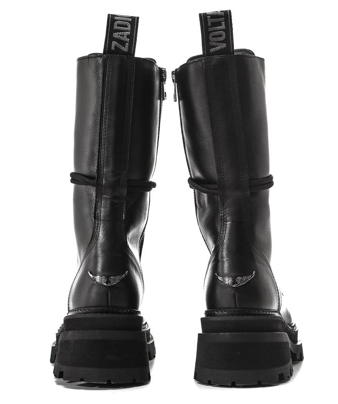 AnnonceBottines cuir zip noir Mango - La Redoute