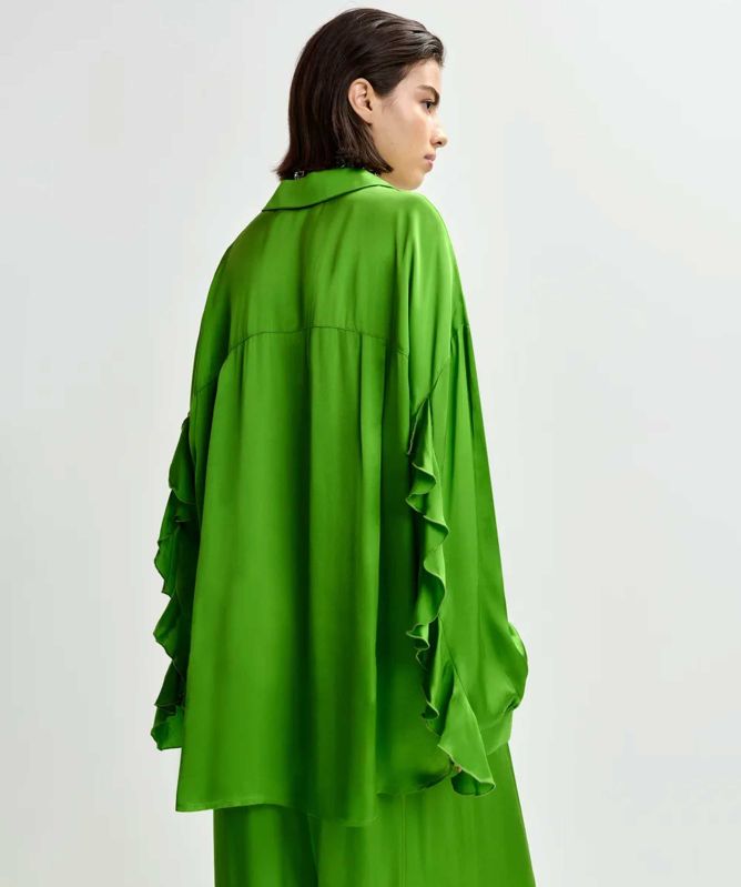 Essentiel Antwerp Judith Ruffle-Trimmed Oversized Shirt