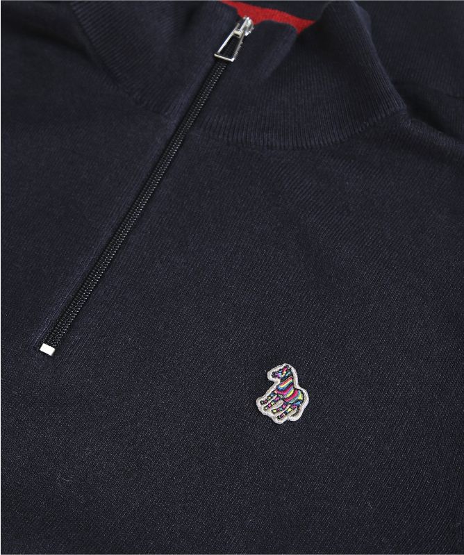 Paul Smith Cotton Wool Half-Zip Zebra Jumper