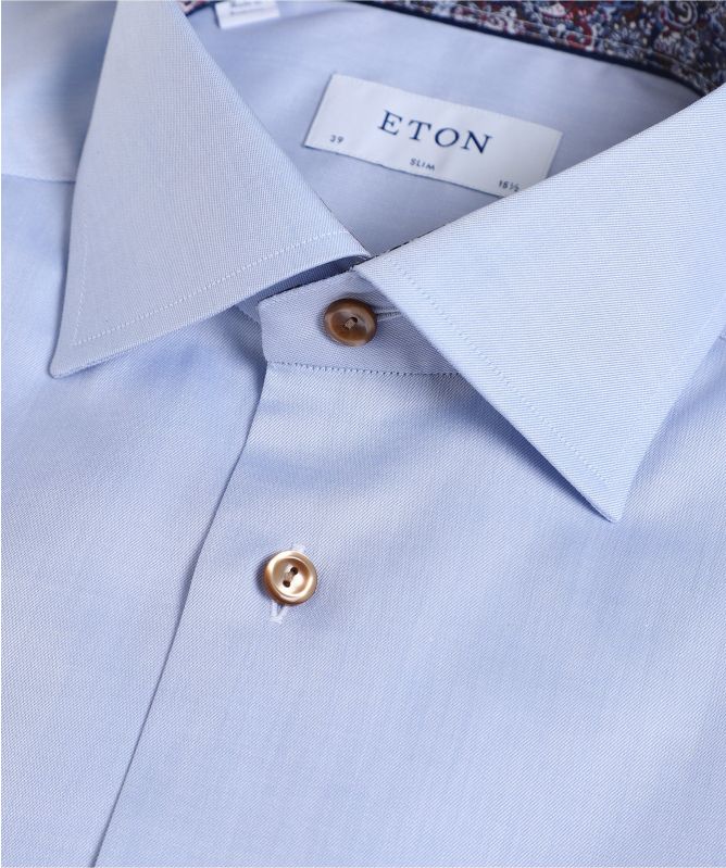 Eton Slim Fit Paisley Trim Shirt