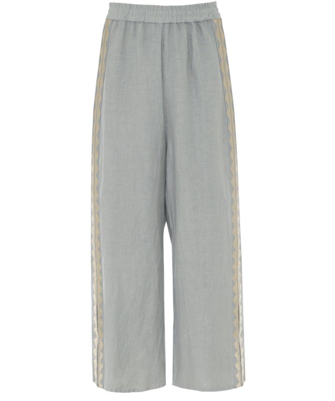Greek Archaic Kori Feather Linen Trousers
