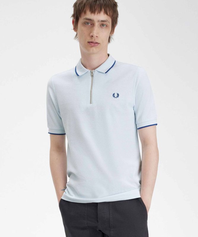 Fred Perry Crepe Pique Zip Polo Shirt