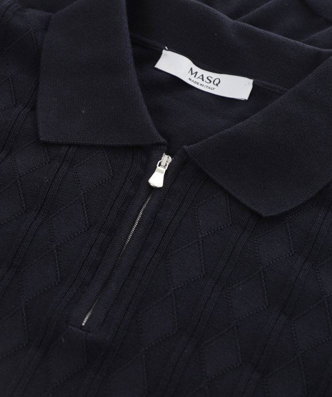 MASQ Zip Jacquard Polo