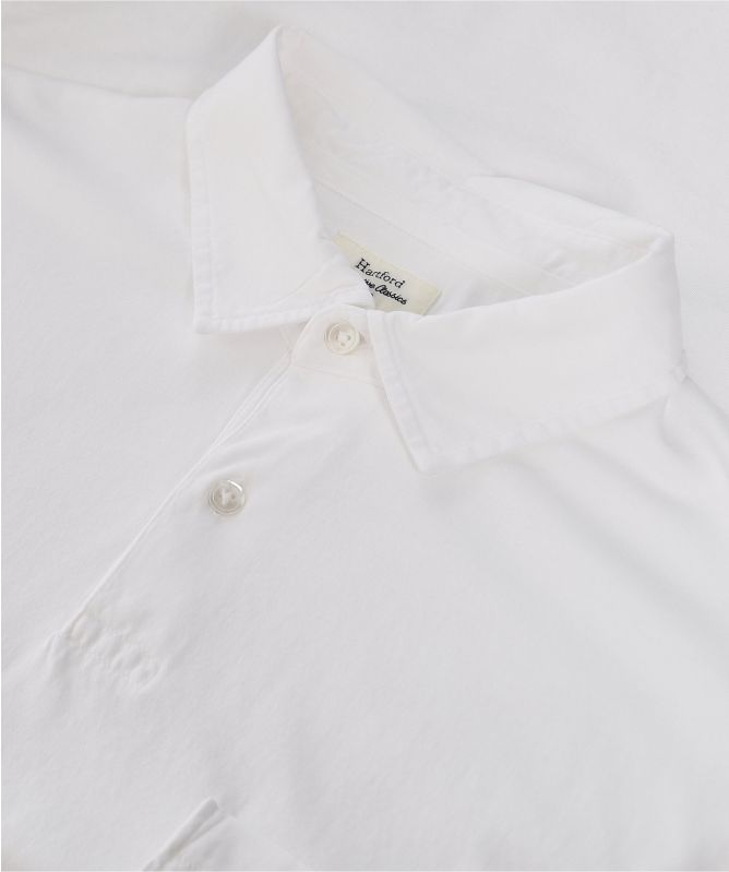 Hartford Washed Cotton Jersey Polo Shirt