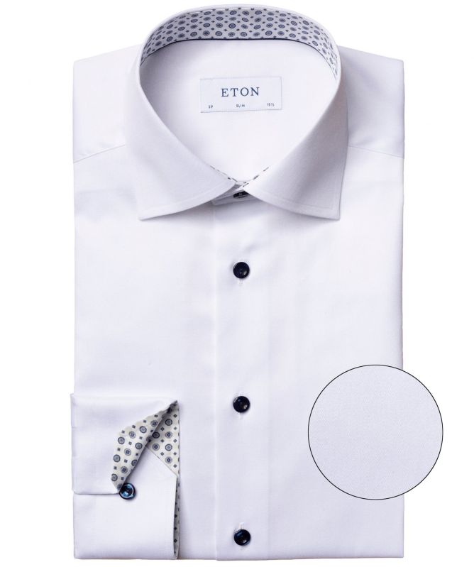 Eton Slim Fit Medallion Trim Shirt
