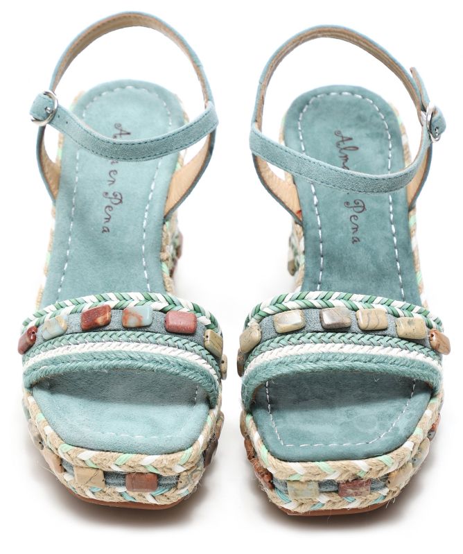 Alma en Pena Esmeralda Suede Wedge Sandals