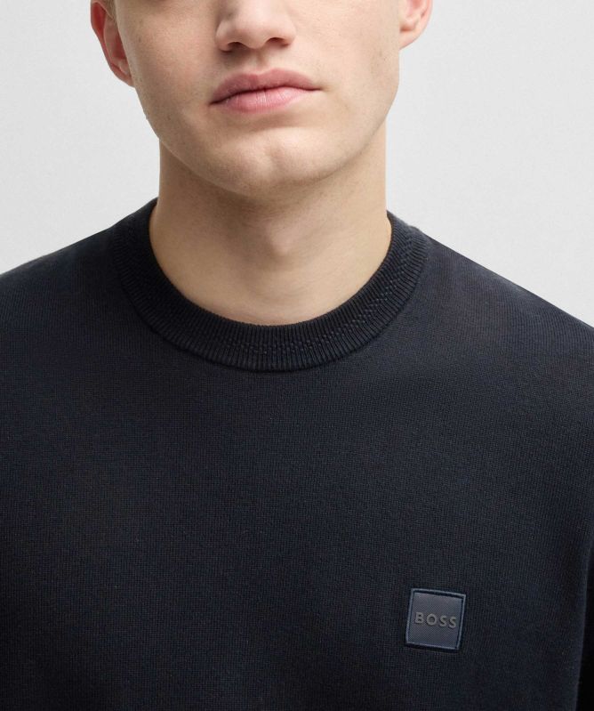 T-shirt BOSS Homme Kanache En Mélange Coton-cachemire – Coupe Décontractée, Manches Courtes, Poignets Côtelés