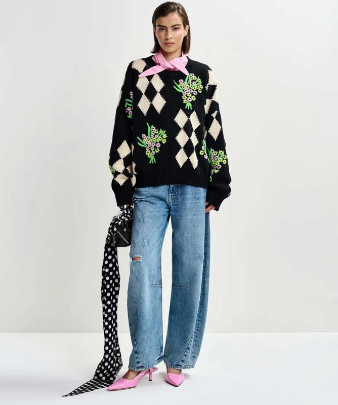 Essentiel Antwerp Jactori Oversized Jacquard Knit Jumper