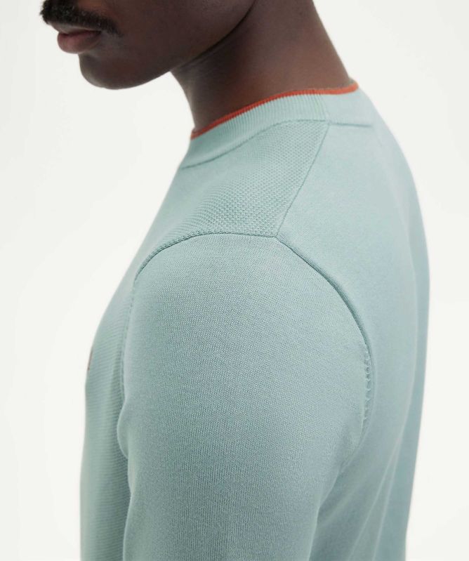 【FRED PERRY】Textured Front Knitted Shirt Fred Perry Textured Front Knit T-Shirt