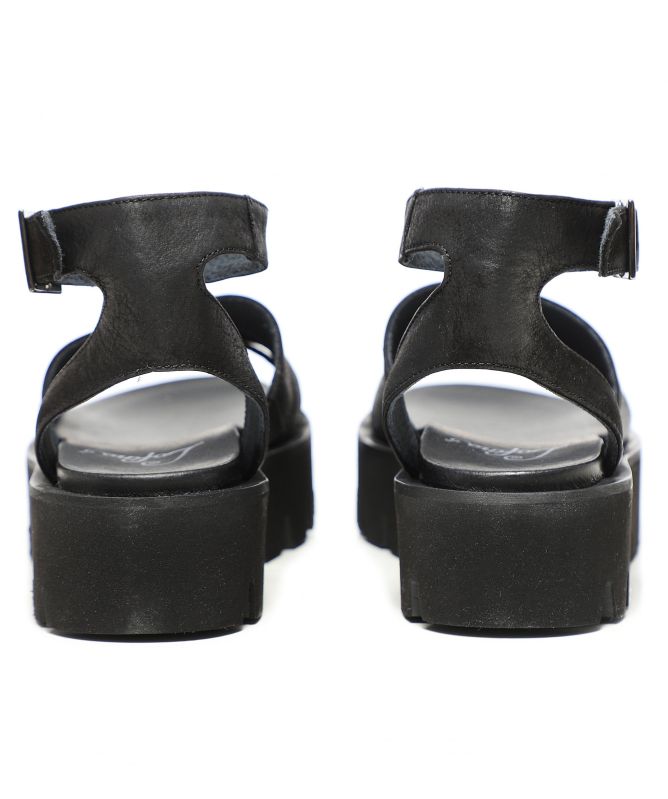 Lofina Leather Flatform Strap Sandals