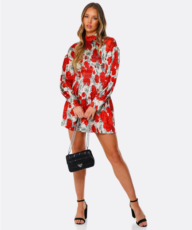 strapless open back dress GANNI | Seersucker-Check Mini Dress