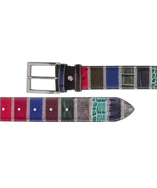Robert Charles Leather Patchwork Belt 40mm