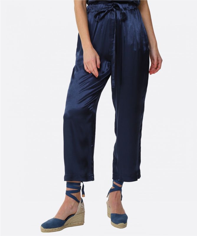 Greek Archaic Kori Metallic Silky Trousers