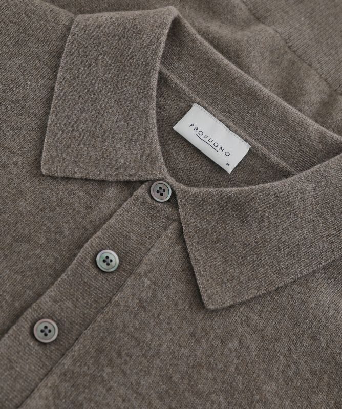 Profuomo Cashmere Long Sleeve Polo