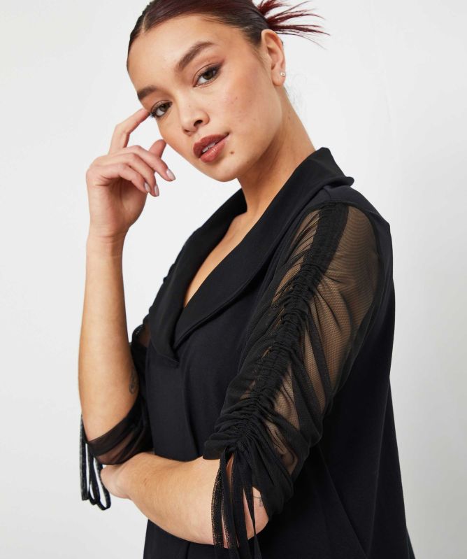 Philomena Christ Sheer Sleeve Tunic Top