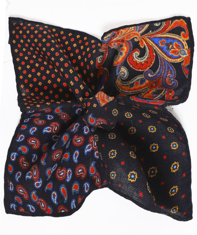 Ascot Accessories Wool Paisley Pocket Square