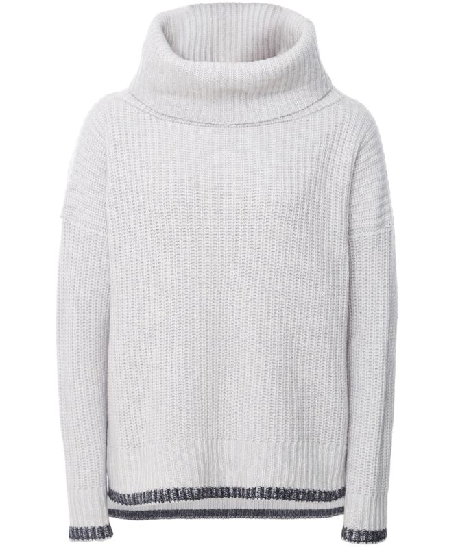 Eddy and Ivy Merino Cashmere Contrast Trim Roll Neck Jumper
