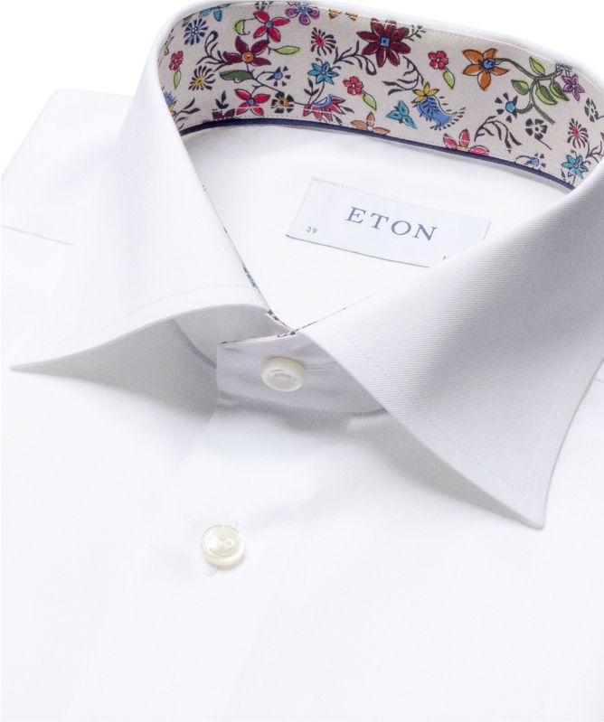 Eton Slim Fit Floral Trim Shirt