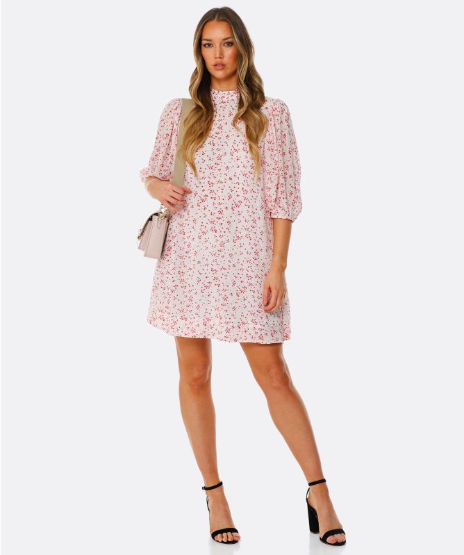 GANNI Printed Georgette Mini Dress