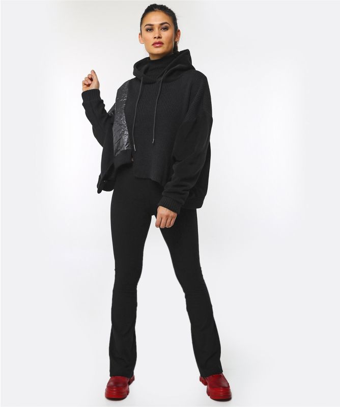 NU London Rib Knit Hoodie