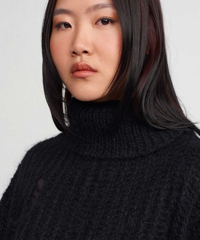 NU London Oversized Wool Jumper With Holes