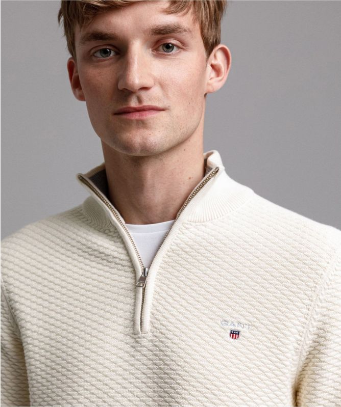 Textured Half-Zip Jumper