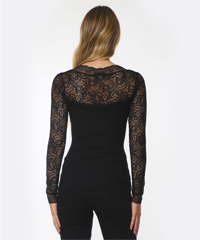Rosemunde Bago Lace Detail Long Sleeve Top
