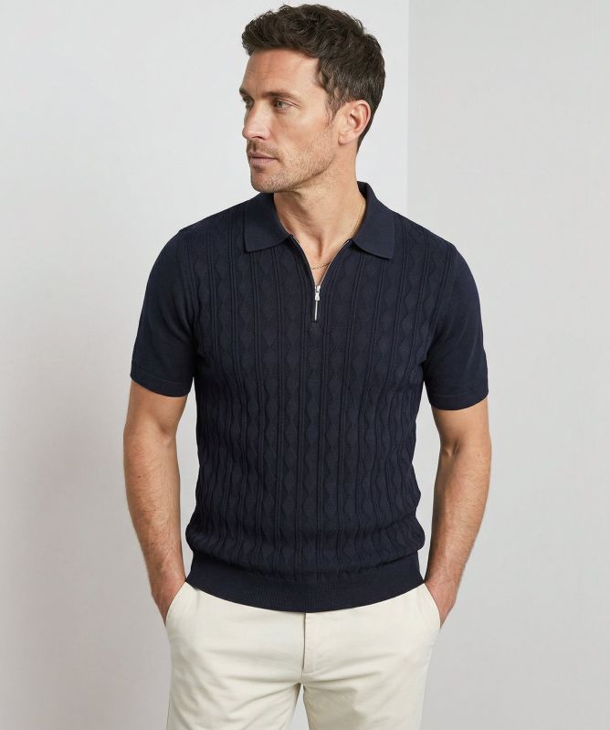 MASQ Zip Jacquard Polo
