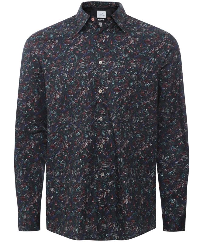 【Paul Smith】Painted Leaf ペインテッド リーフ シャツ Paul Smith Regular Fit Leaf Print Shirt