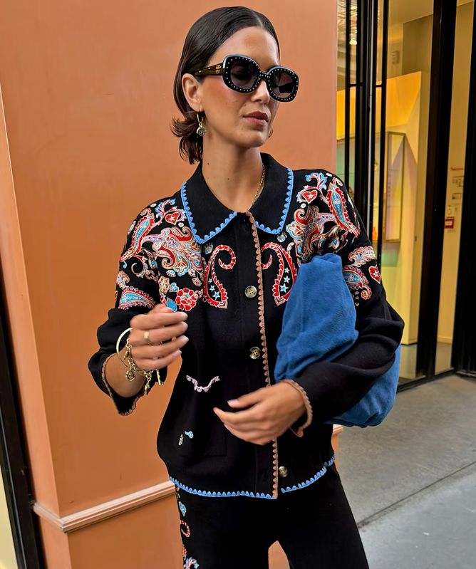 Never Fully Dressed Paisley Embroidered Cardigan