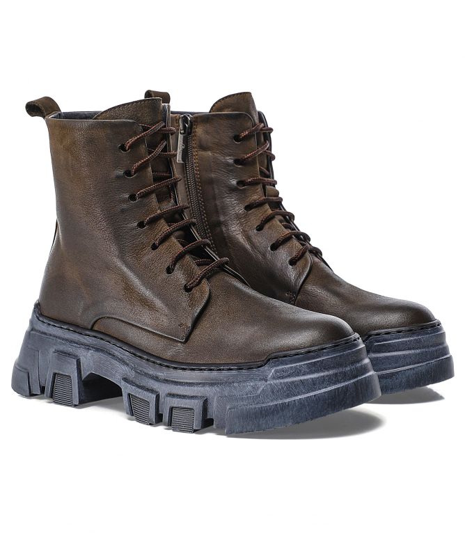 Lofina Lace Up Leather Boots