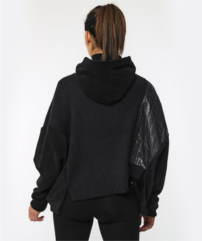 NU London Rib Knit Hoodie