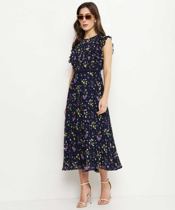 Self-Portrait Floral Chiffon Midi Dress