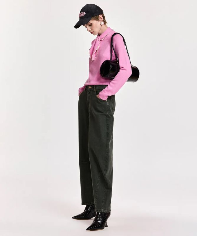 Essentiel Antwerp Kokos Barrel-Leg Cropped Jeans