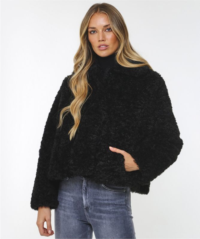 Stand Studio Marcella Curly Faux Fur Jacket