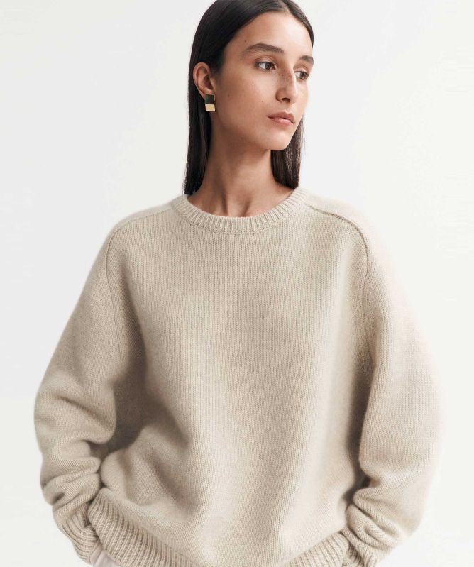 Soft Goat Chunky Boyfriend Crewneck Jumper