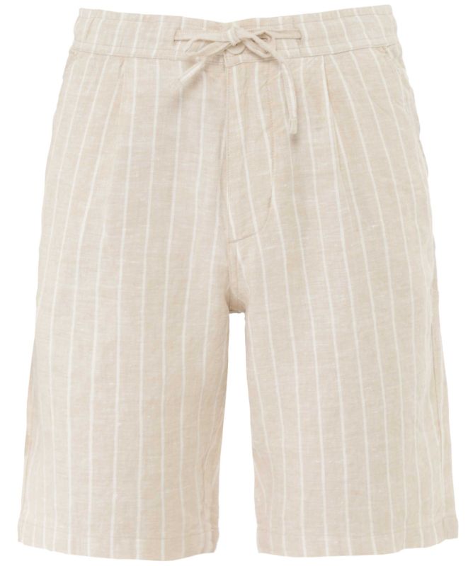 Knowledge Cotton Linen Stripe Drawstring Shorts