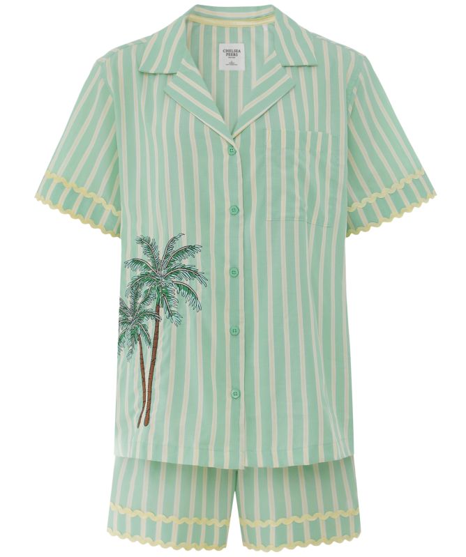 Chelsea Peers Tropical Palm Stripe Short Pyjamas