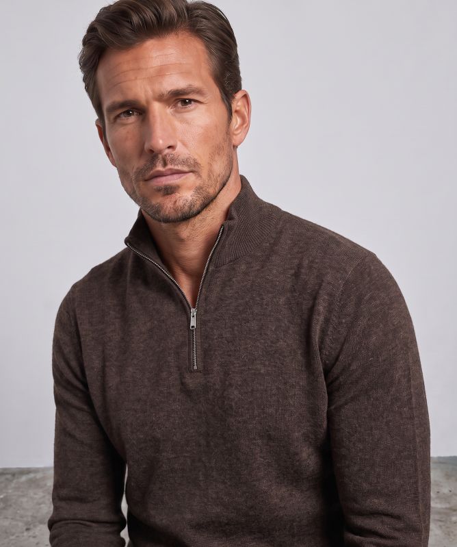 Profuomo Quarter Zip Knit Jumper