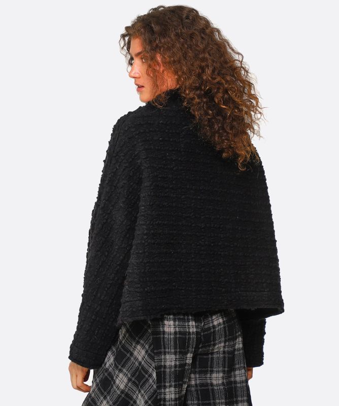 Thanny Kelly Cropped Textured Wool Blend Jumper