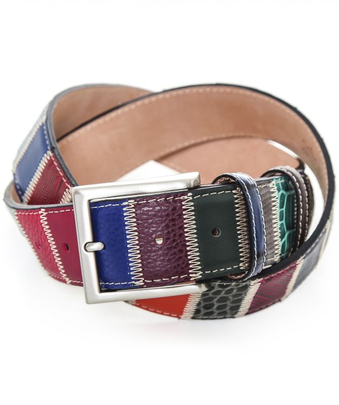 Robert Charles Leather Patchwork Belt 40mm
