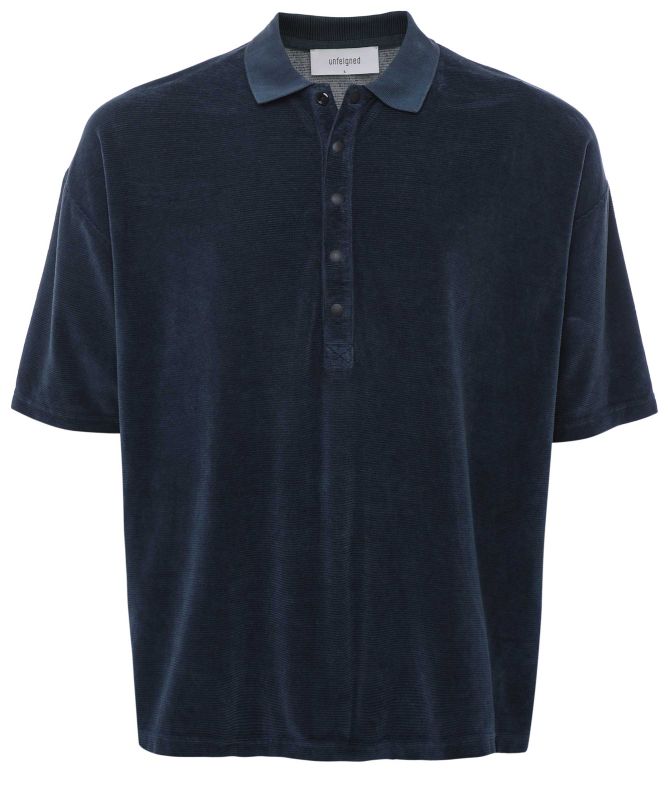 unfeigned Oversized Velour Polo Shirt
