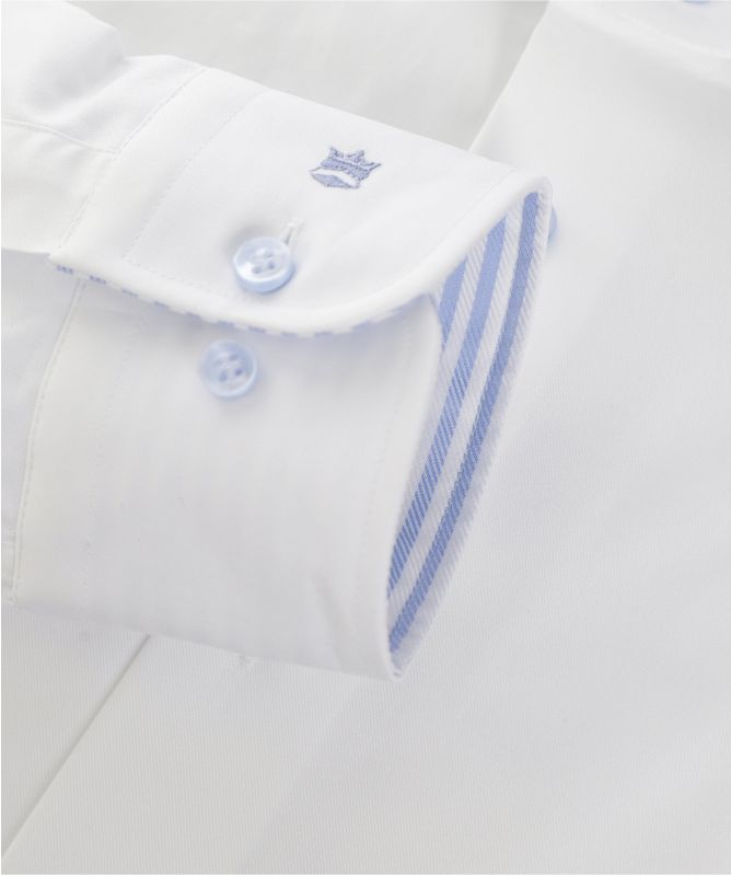 Thomas Maine Tailored Fit Striped Trim Bari Shirt