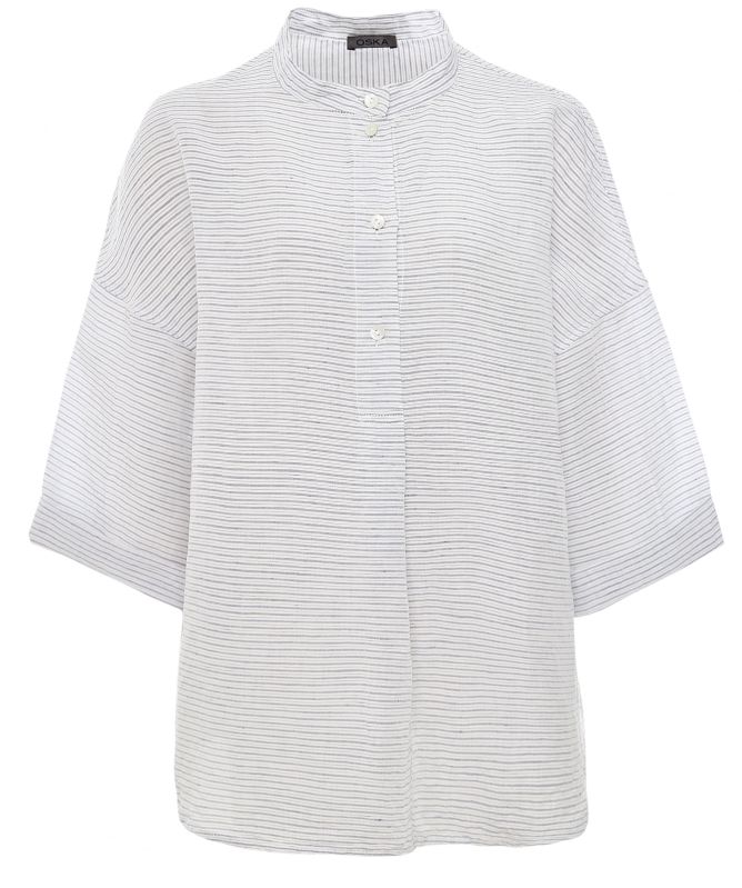 OSKA Jynna Stripe Linen Blend Blouse
