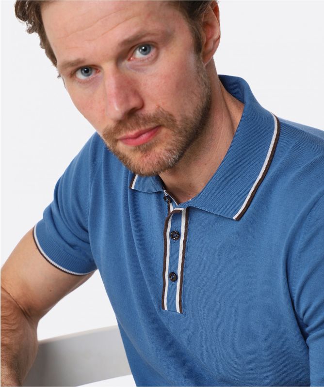 Gran Sasso Knitted Cotton Tipped Polo Shirt