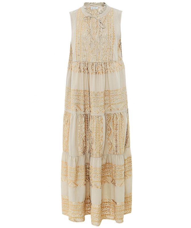 Greek Archaic Kori Sleeveless Cotton Maxi Dress