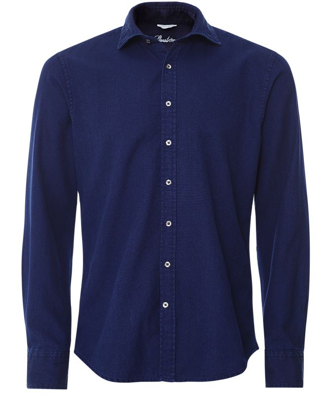 dark denim fitted shirt