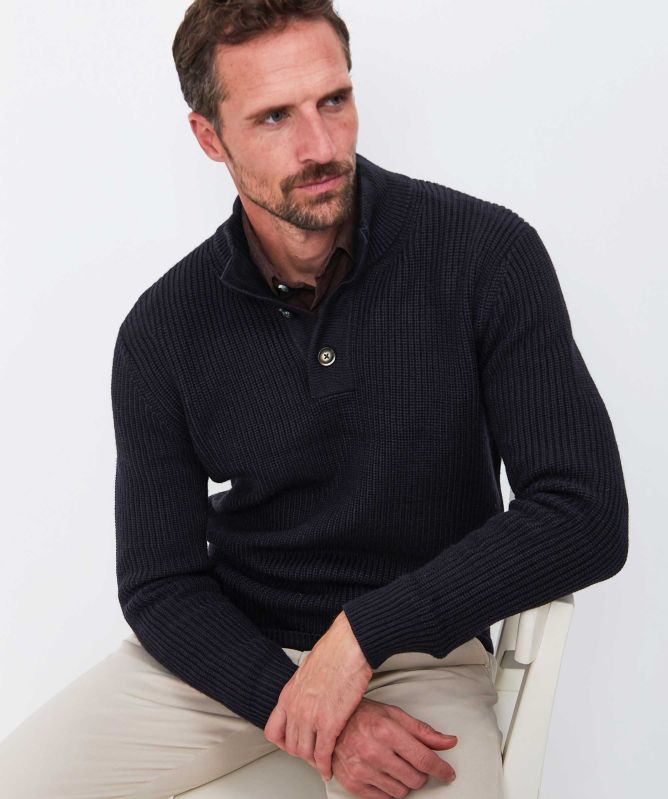 Thomas Maine Rib Knit Mock Neck Jumper
